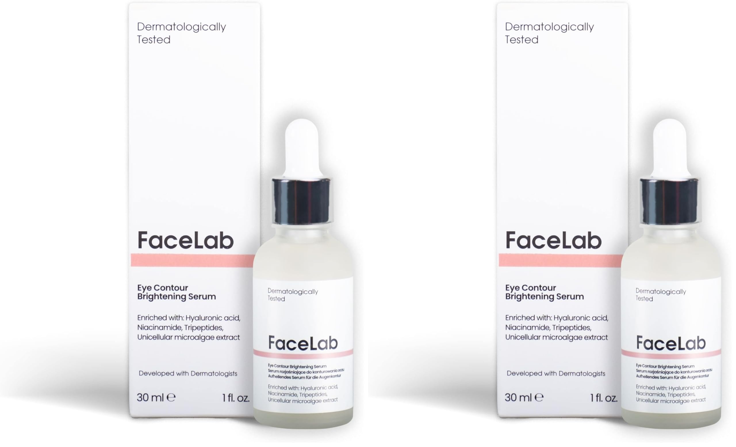 Facelab Aydınlatıcı ve Nemlendirici Göz Çevresi Bakım Serumu 30 ml (2 paketi)