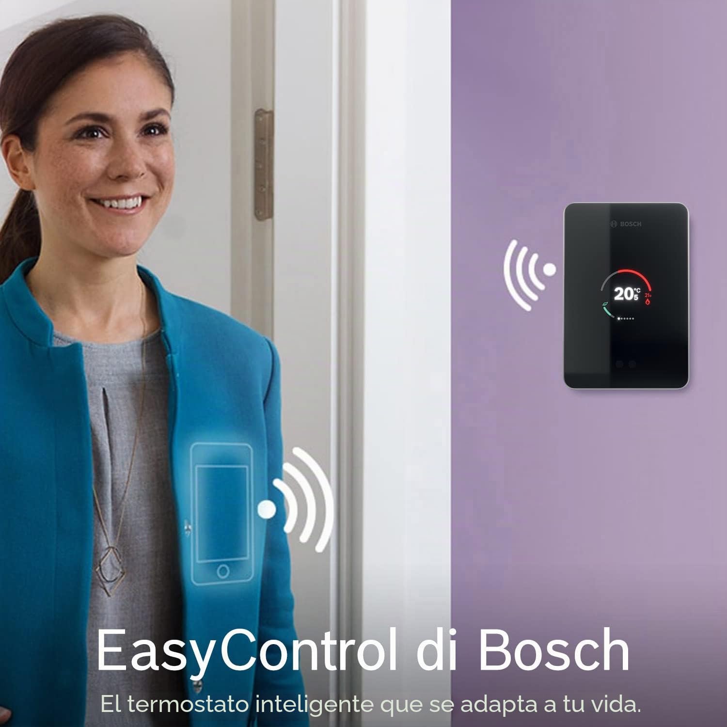 Bosch Termostato inteligente WiFi EasyControl CT 200 negro para calderas Bosch - Control de temperatura mediante aplicación