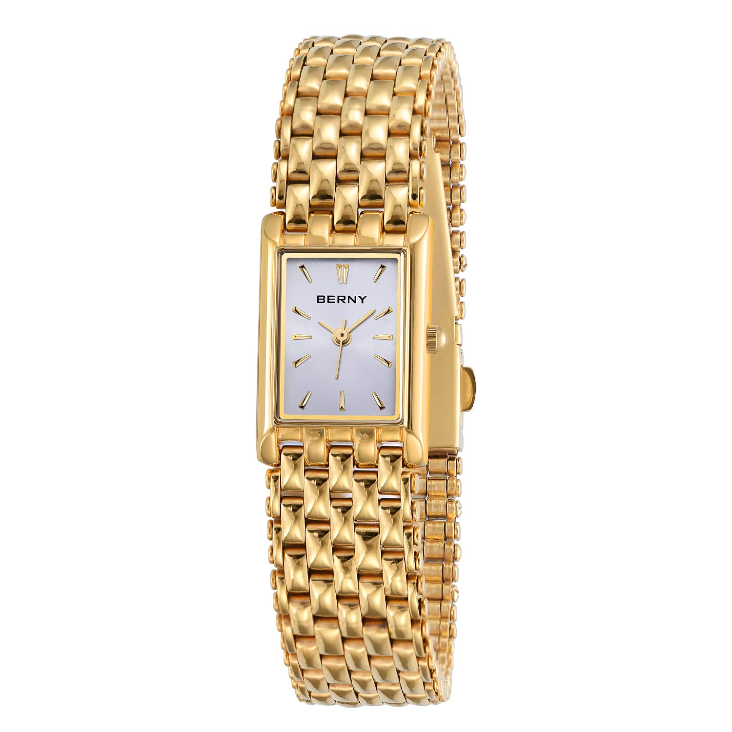 BERNYWomen Watches Quartz Wrist Watch for Women 3ATM Water Resistant Japanese Quartz Movement Bracelet Tool Included, white, Bracelet Type