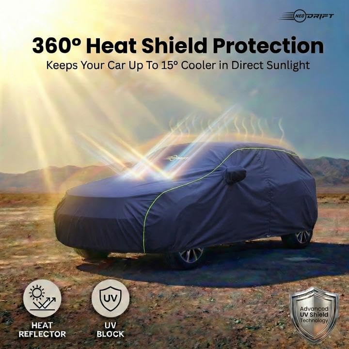 Image of NEODRIFT 'NeoTech' Car Cover for Vinfast VF 6 (All Weather Protection, 100% Water-Resistant, Tailored Fit, Multi-Layered & Breathable Fabric) (Colour: Blue)
