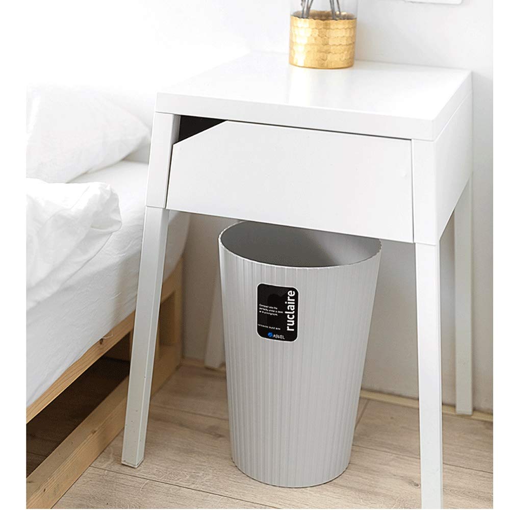 Cestino, Casa Scoperto Che Vivono Camera Bagno Cestino Creativo della Carta da Ufficio Cestino 6L / 10L / 13L (Color : White, Size : 6L)