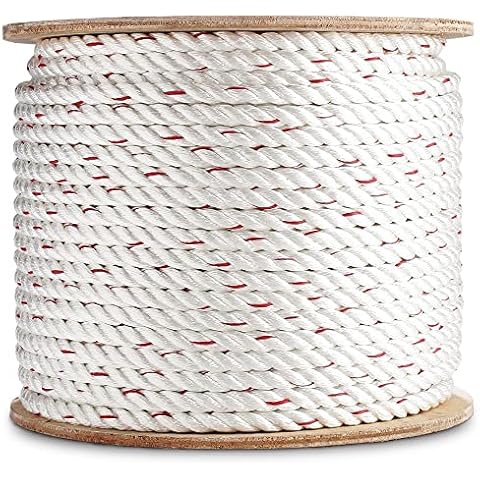 ATERET 1/4 inch by 600 feet Twisted Poly Dacron Rope I 3-Strand w/Polyolefin Core Rope I High Strength Polyester I Multipurpose Bull Rope for Marine, Commercial, Arborist & DIY Projects (1/4" x 600') Cover