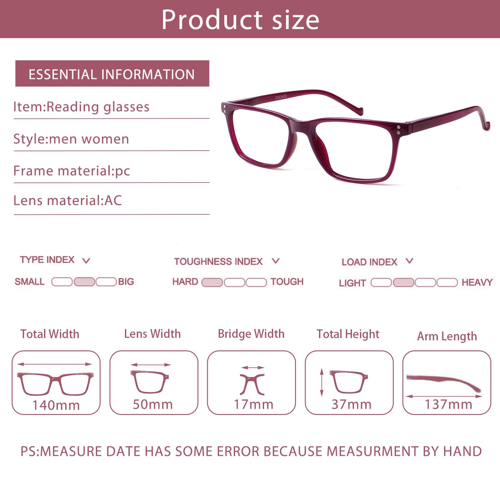 JOSCHOO 5-Pack Reading Glasses Blue Light Blocking Spring Hinge Readers for Men Women Computer Eyeglasses (5Clours-4, 1.5, x)