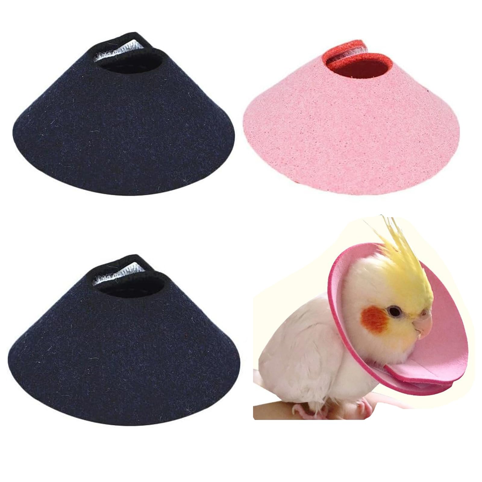 iplusmile Pájaro Collar De Mordedura, 4 Piezas Animales De Hámster Escudo Agapornis Tocados Agarrar Anti-Protectores Conure Cuerpo Suministros Elizabeth Collar De Cirugía De Loros
