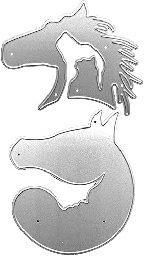 Miniatura 2 de Troqueles de corte de animales de caballo Plantilla de grabado de metal Plantilla de álbum de recortes DIY para hacer tarjetas de cumpleaños,