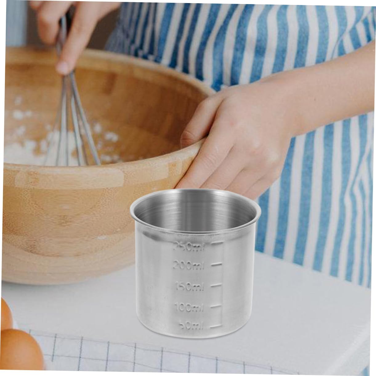 Cabilock Lot De 5 Tasses À Mesurer De Cuisine Robustes En Acier Inoxydable À Large Ouverture Outil De Cuisson Facile À Utiliser 3 Pièces X 5