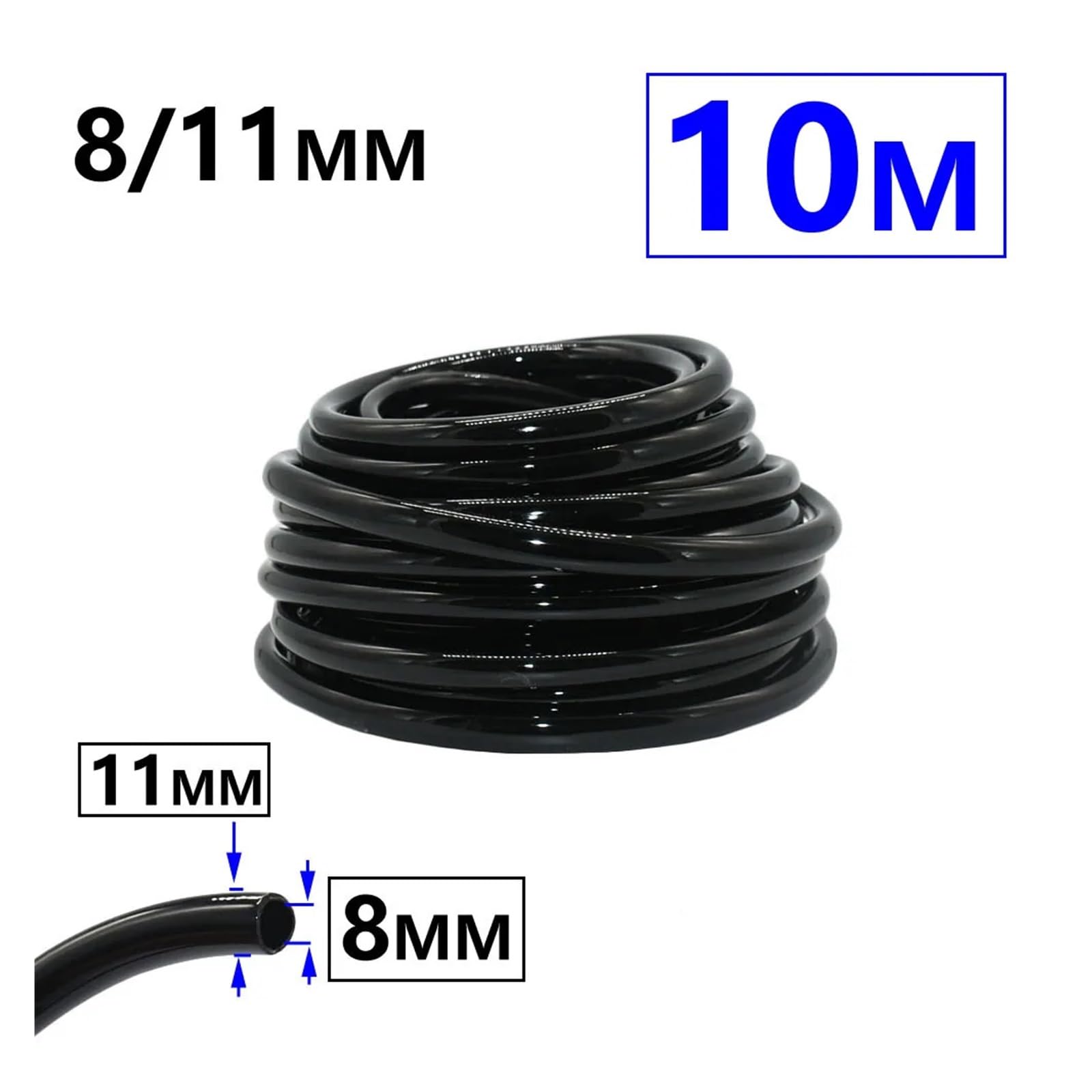 Suministros de jardinería Manguera de riego de jardín de 4/7mm, 8/11mm, 9/12mm, 1/4, 3/8 ", manguera Flexible de PVC, tubo de riego por microgoteo, tubería de invernadero for plantas de césped Manguer