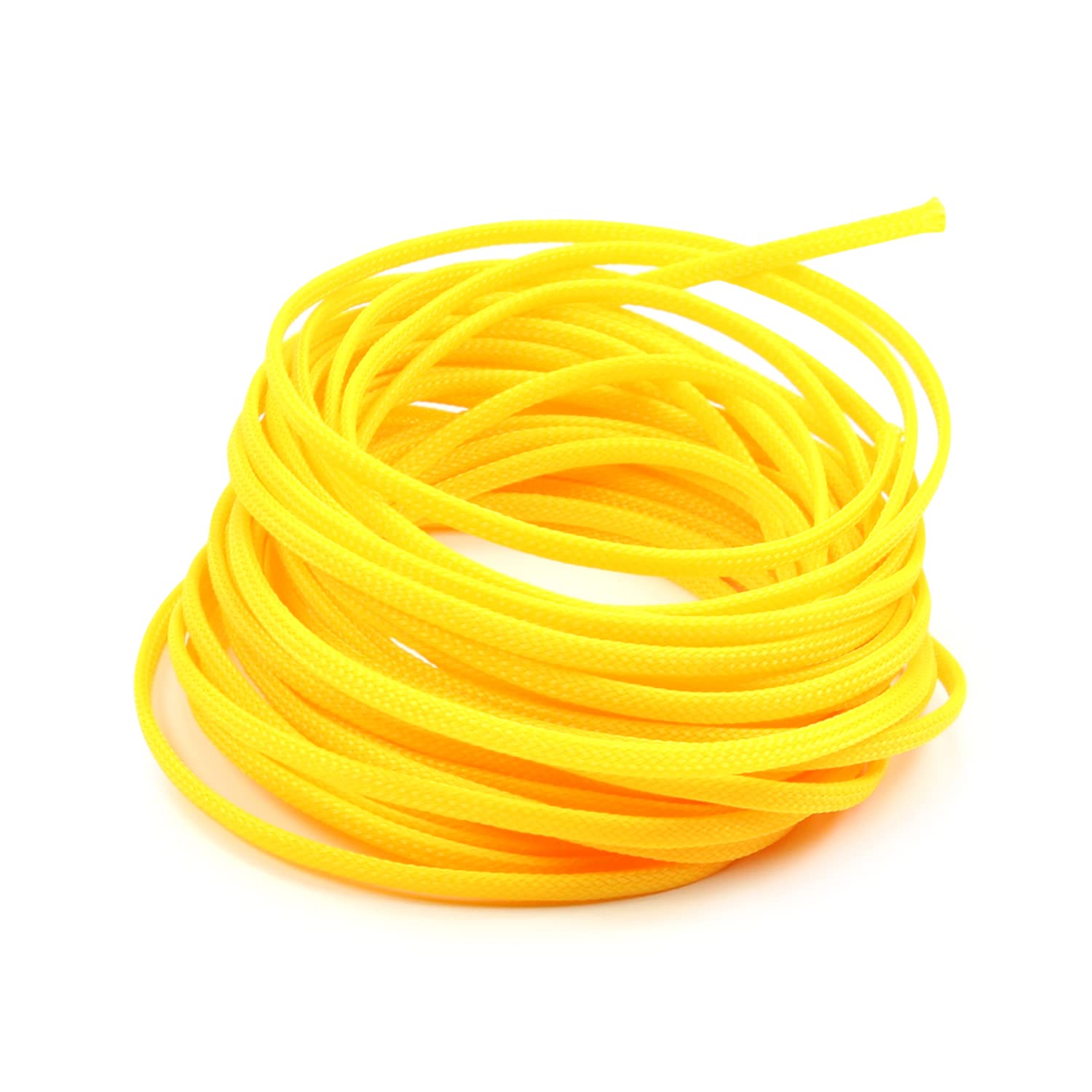 othmro pet braided expandable sleeving wrap 4mm x 10m yellow cable management sleeve cord organizer for wrap protect cables