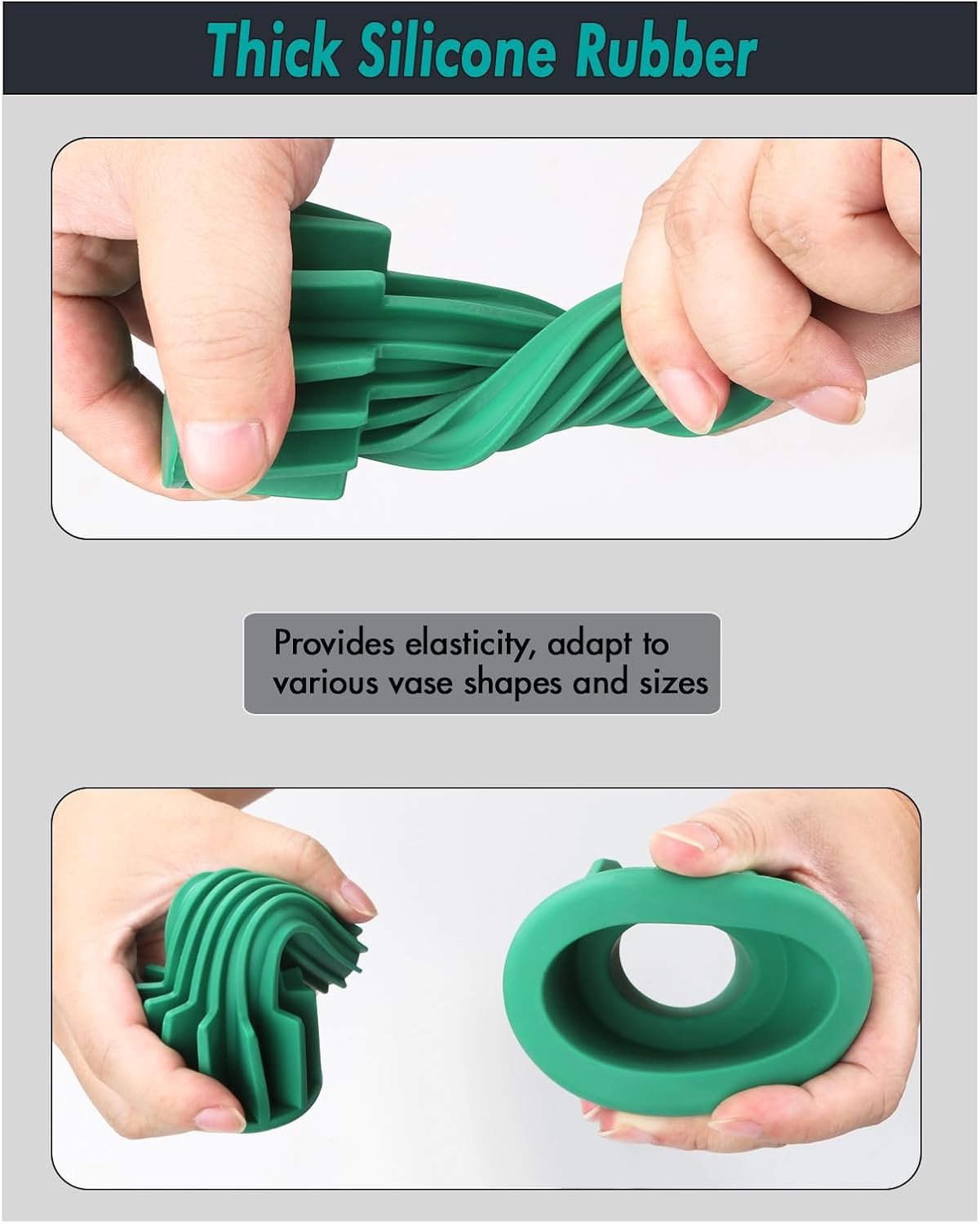 Cemetery Vase Rubber Inserts, Silicone Secure Flowers Holder for Headstone
