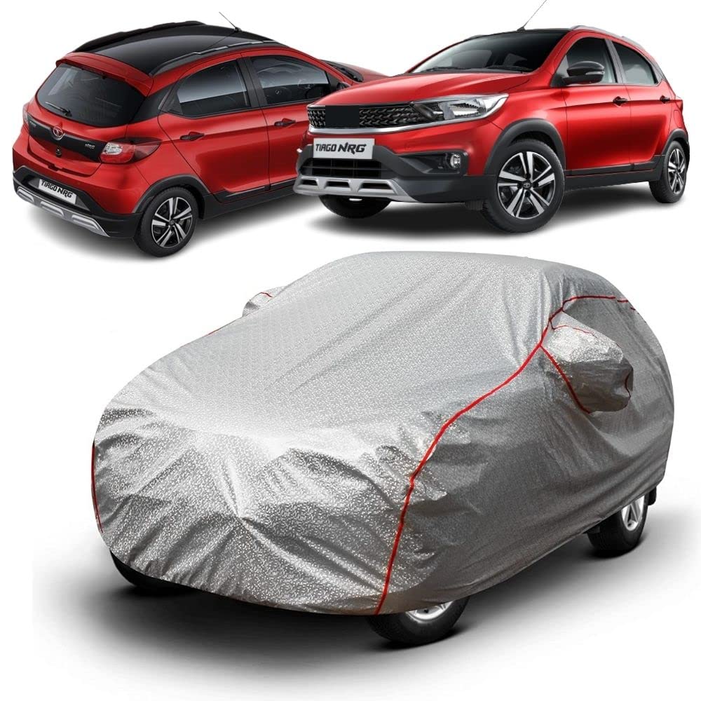 NG Auto Front 100% Waterproof Fully Body Car Cover for Tata Tiago NRG (All  Models Compatible) Heat Resistant,Triple Stitch, Buckle with Strong Strap