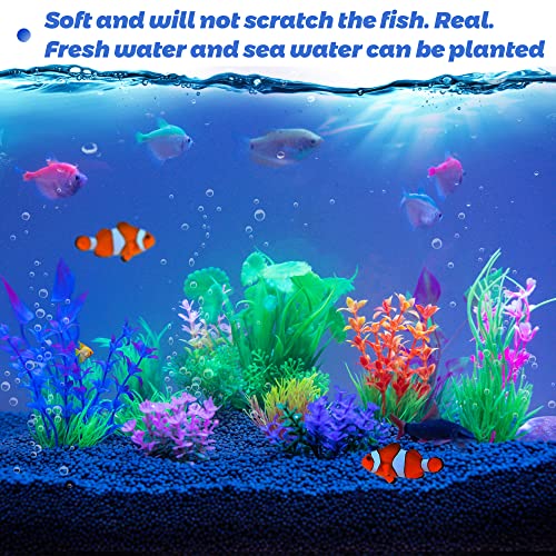 image for Ameliade Fish Tank Decorations Aquarium Artificial Plastic Plants Deco