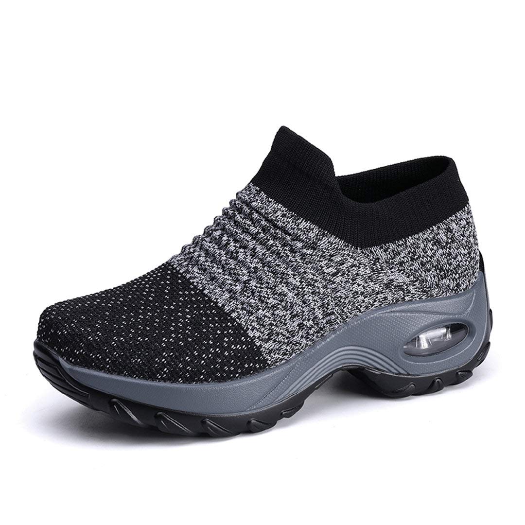 Women's Walking On Cloud Cushioning Nurse 12 Shoes Hospital Wedge Comfortable Breathable Wide Slope Heel Platform Soft Sole Nursing Plus 11 Sneakers Medium Width Dance Grey