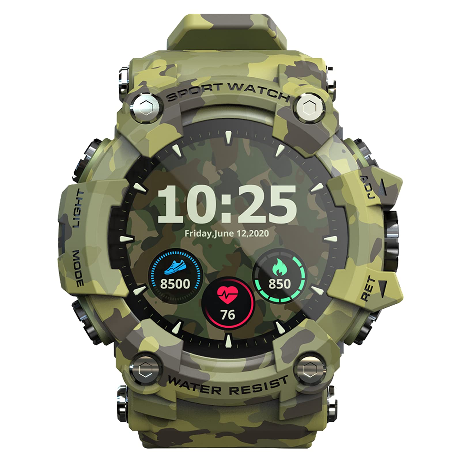 Inteligentne zegarki do telefonów z systemem Android i iOS Smartwatch Fitness Tracker Fitness Watch męskie i damskie zegarki sportowe (kamuflaż)