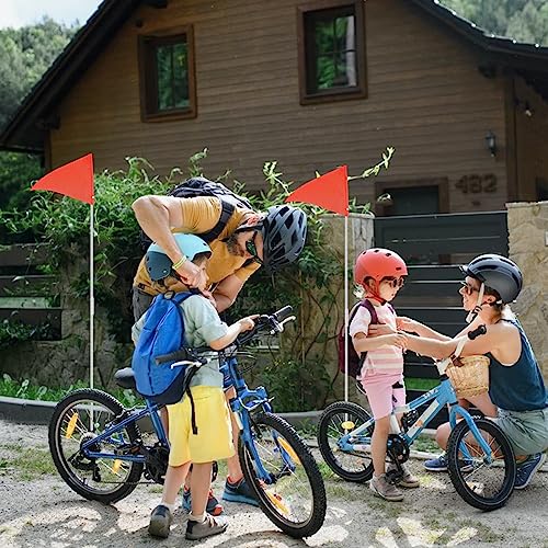Bandeira de segurança de bicicleta de 1,8 m com mastro e suporte de montagem, bandeiras de segurança