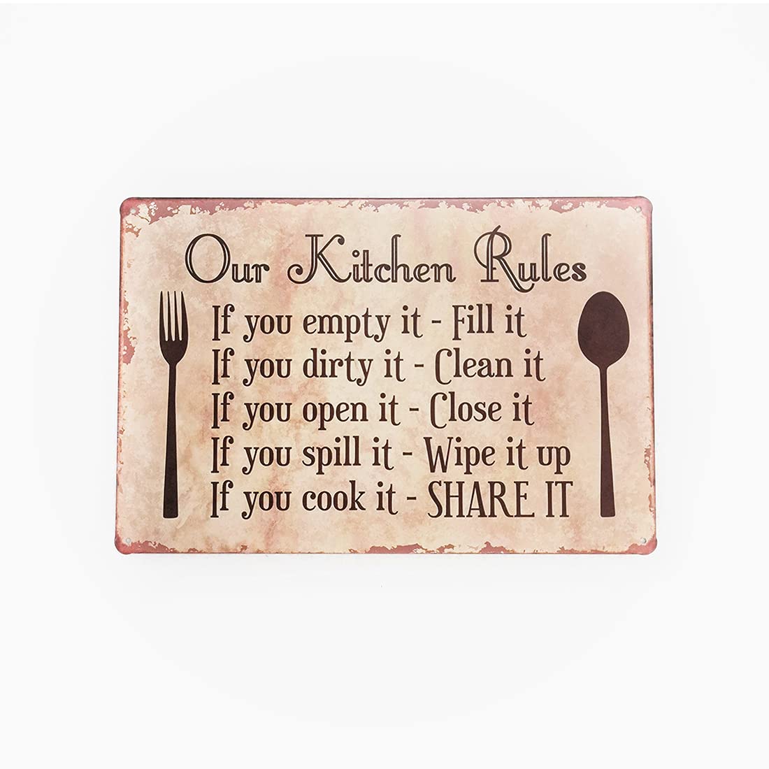 Our Kitchen Rules tin Metal Sign Wall hangings Bedroom tin