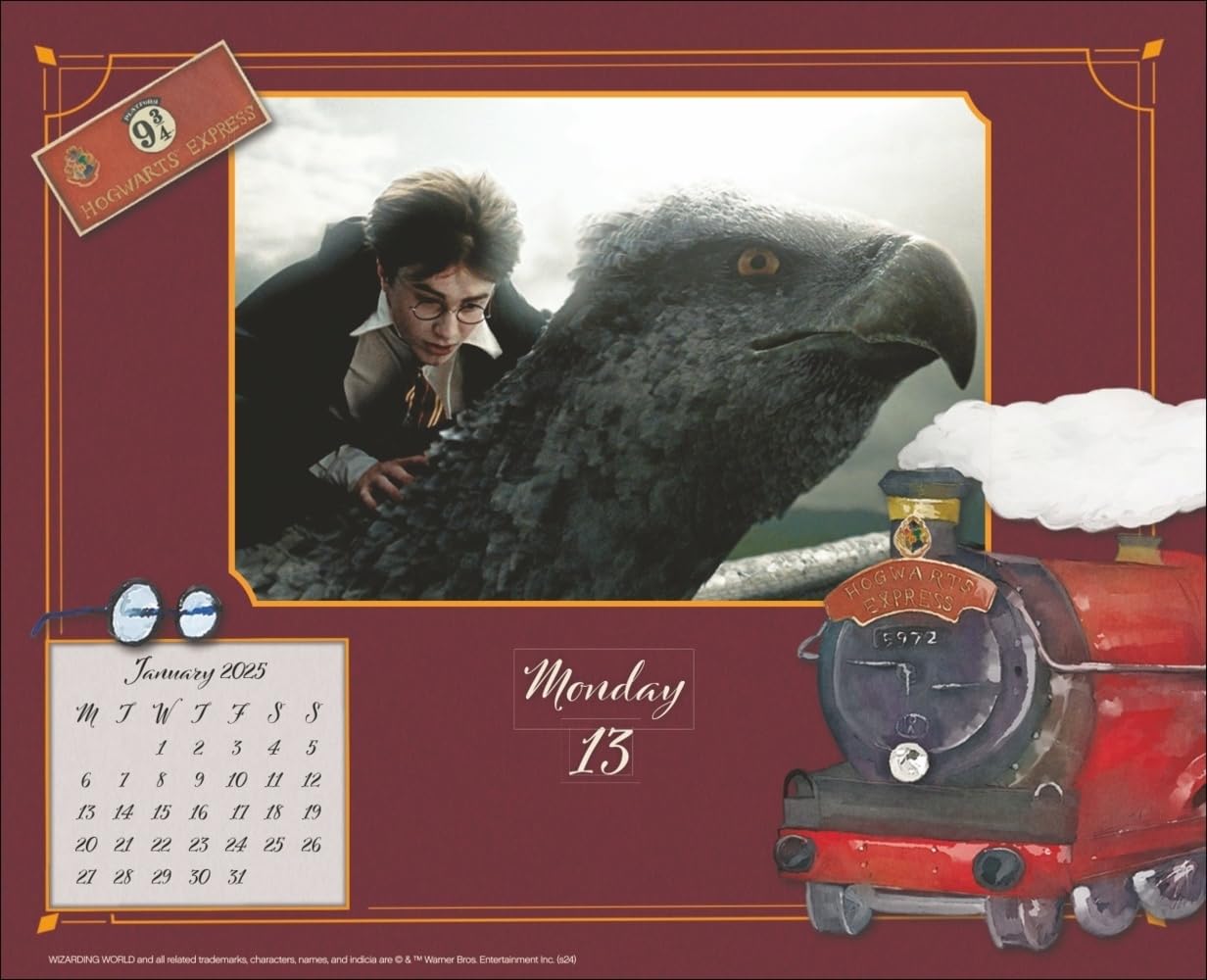 Harry Potter Tagesabreißkalender 2025: Magischer Kalender für jeden Tag mit Zitaten, Bildern und spannenden Details aus der Filmreihe. Tischkalender für Harry Potter-Fans. Auch zum Aufhängen