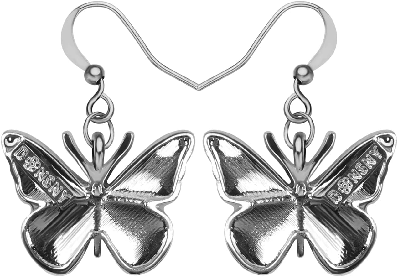BONSNY Enamel Sweet Butterfly Gifts for Women Earrings Dangle Jewelry Novelty Funny Charms Accessories - Image 5