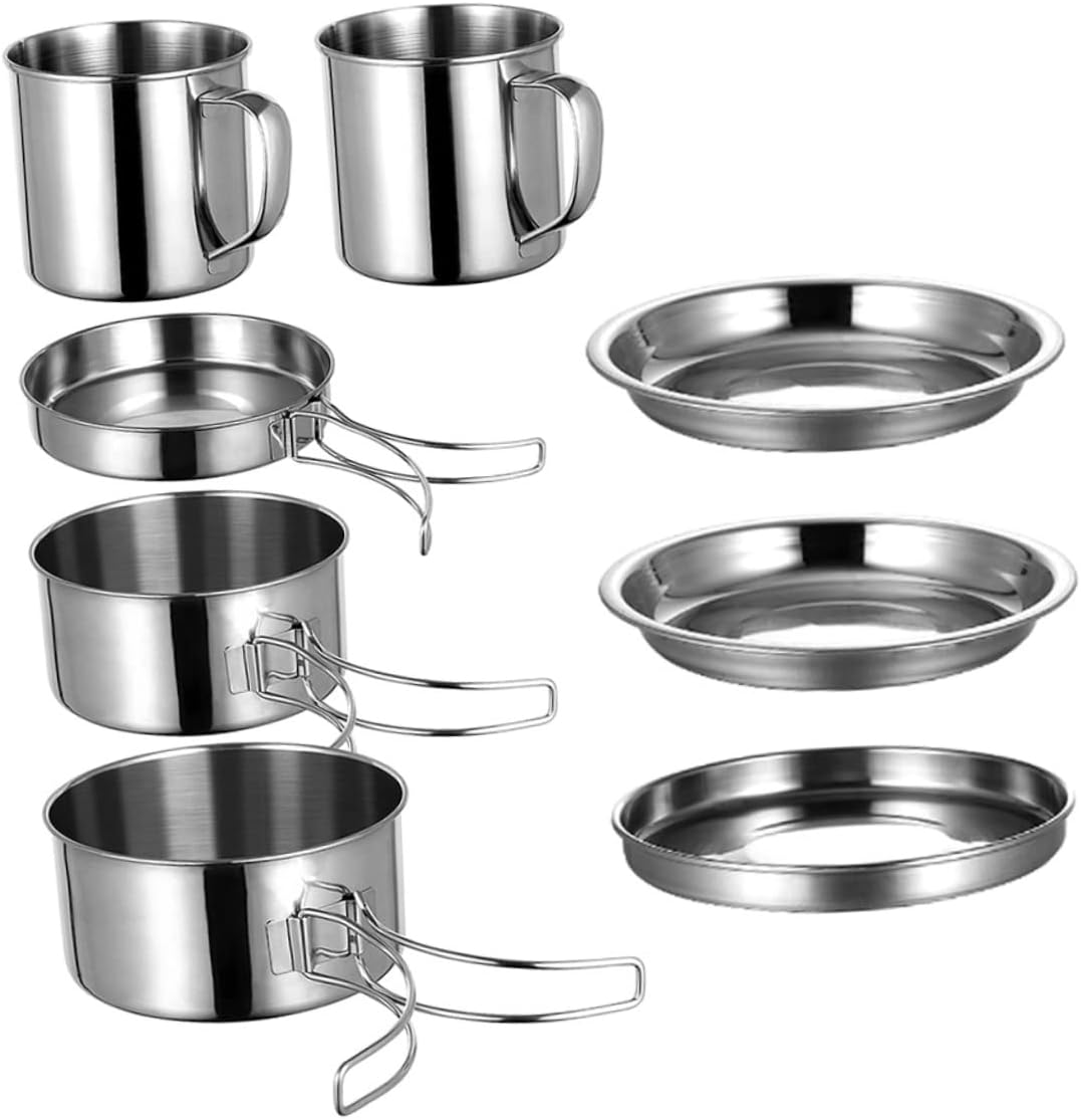 VICASKY 1set Camping Pot Set Utensils Portable Cooking Tools for Outdoor Hiking and Barbecue