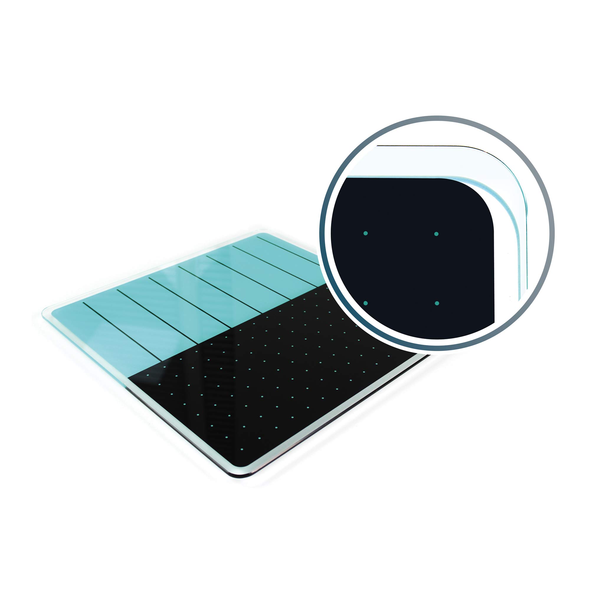 FloortexViztex Glacier Magnetic Glass Dry Erase Board. Plan & Grid 14" x 14" - Light Teal/Jet Black (FCVGM1414TP)