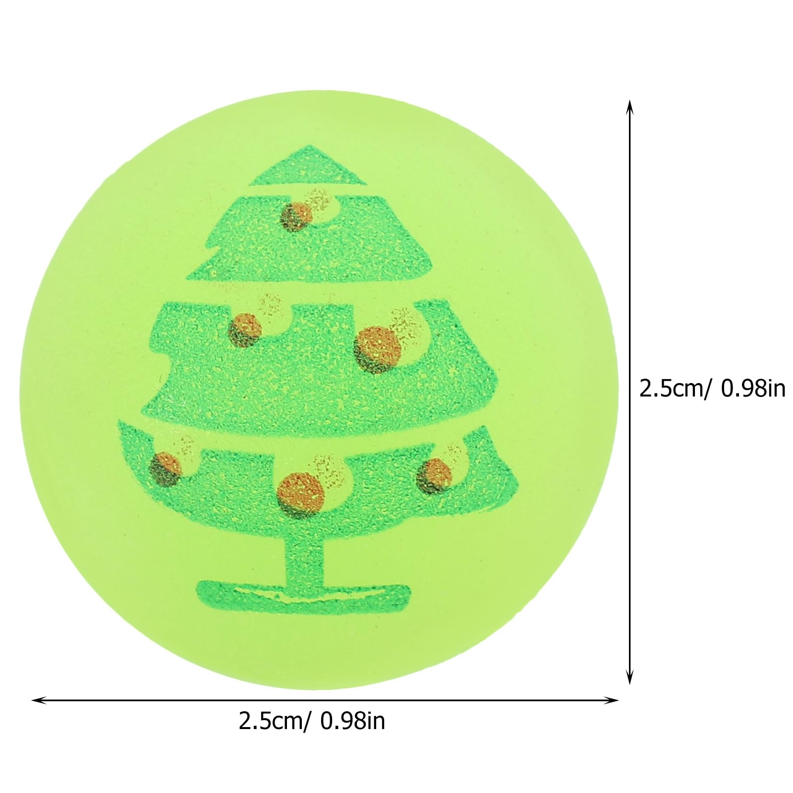 LOGOFUN 24pcs Luminous Christmas Bouncy Balls Xmas Themed Glow in Dark Bouncy Balls Reindeer Pattern Bouncing Balls for Festival Party