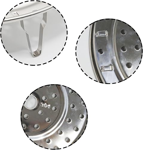 Miniatura 3 de Estante de vapor de acero inoxidable de 10.2 pulgadas10.2 in, cesta de vapor multifunción con patas extraíbles para olla de vapor, olla a presión