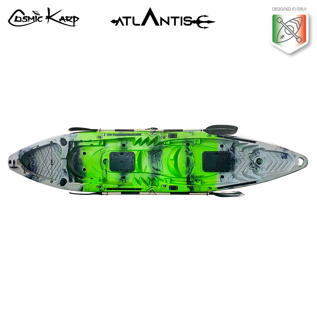 Atlantis, Kayak-Canoa, Cosmic KARP, 390 cm, Verde o Grigia, 2 Gavoni, 2 Seggiolini, 2 Pagaie
