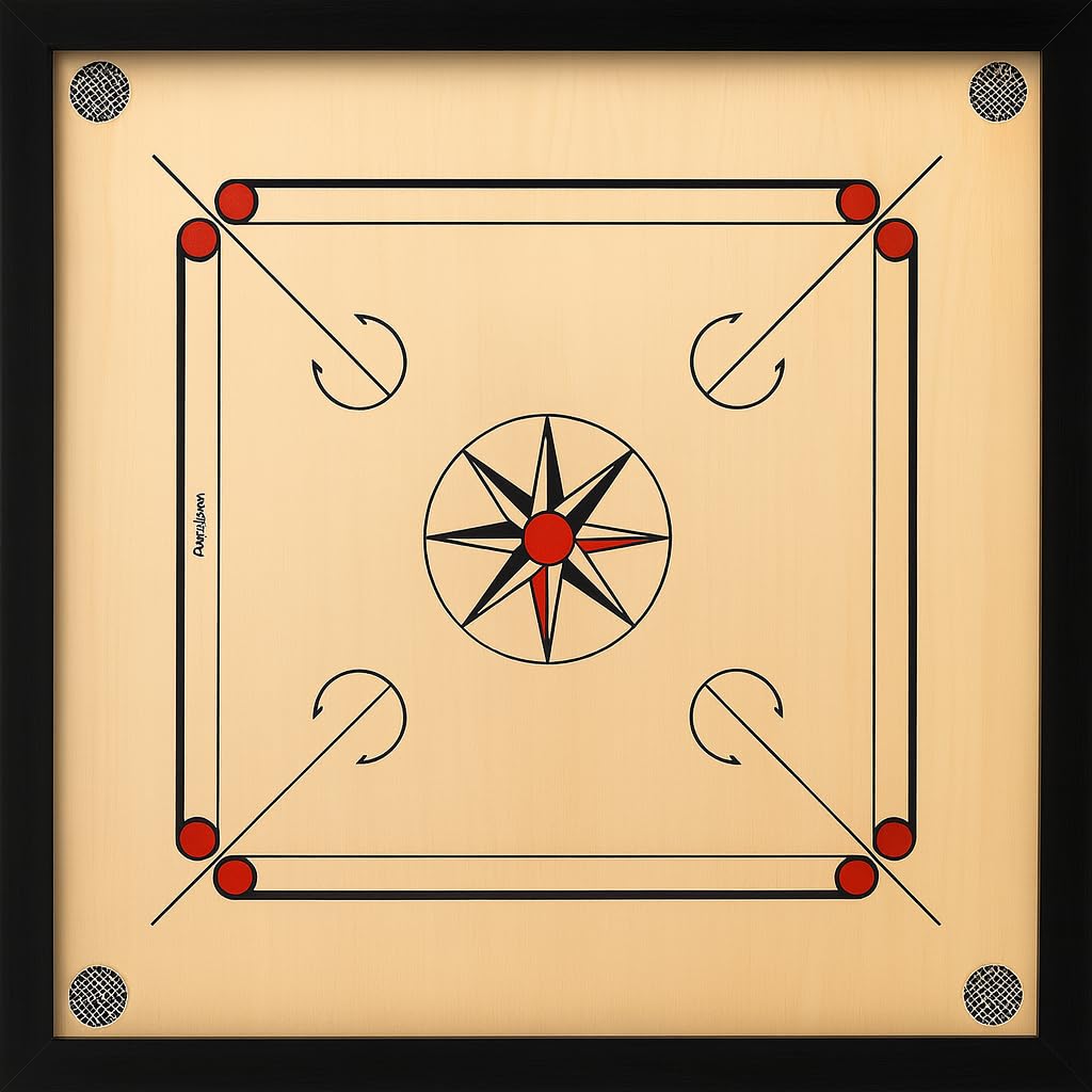 Sponsored Ad - AnNafi Carrom Board | 27-27 Inch Wooden Carrom Board with Free Coins & Striker | Professional Finish Board Game for Family | Fun Board Games | for Kids, Friends & Family