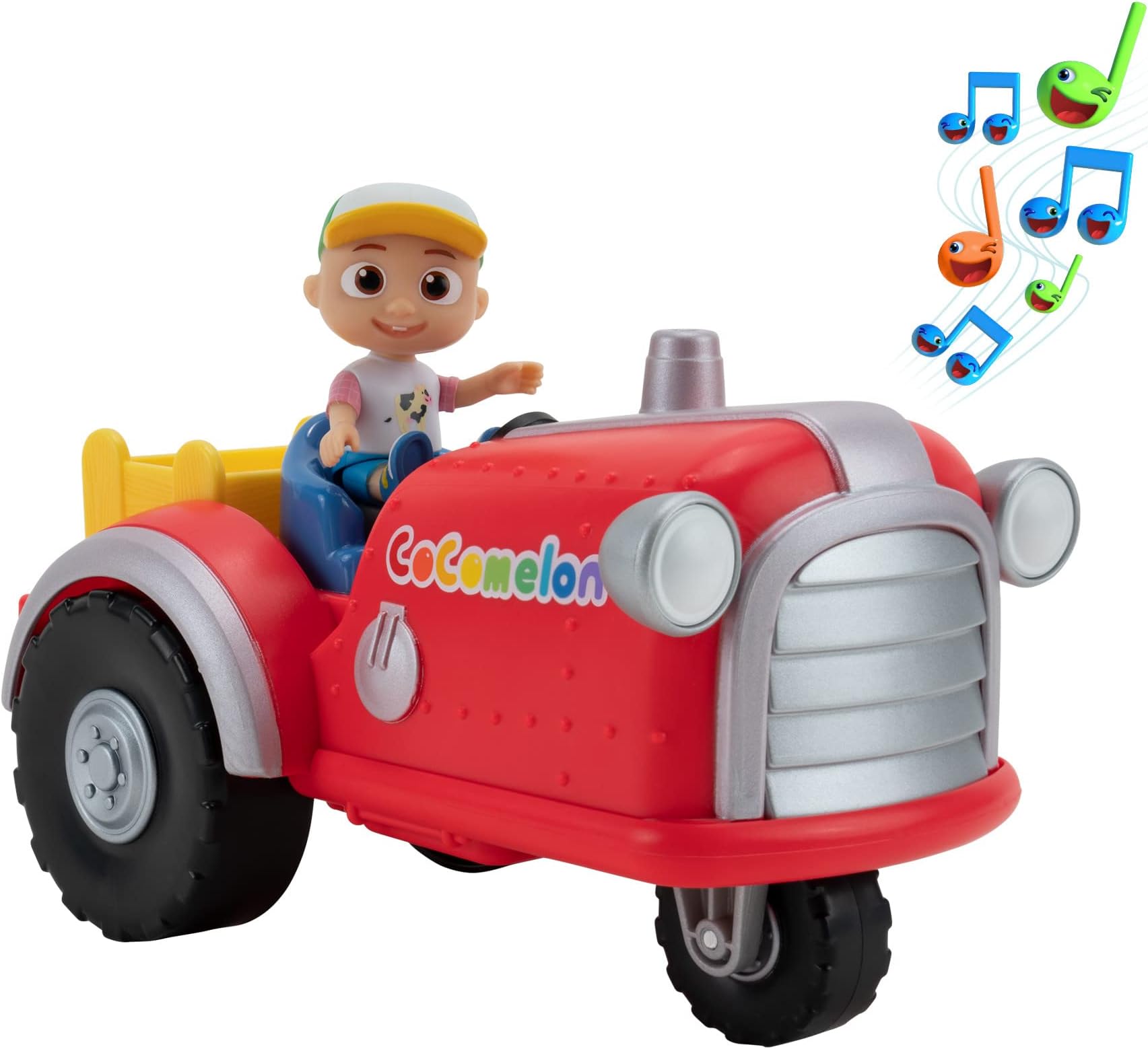 Cocomelon Musical Tractor, Toy With Built in Songs Farmer 8cm JJ Figure, Multicolor