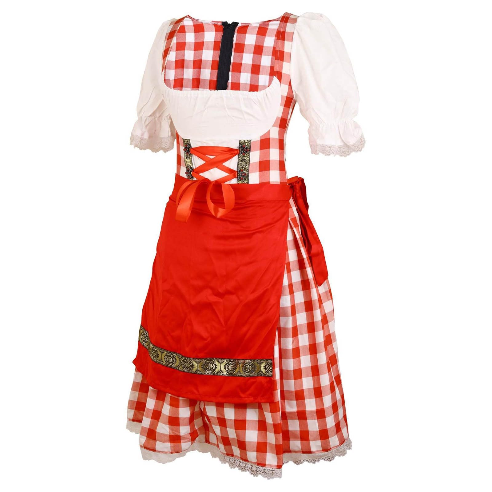 Damen Oktoberfest Kostüm Schürze Kleid Trachten Outfit