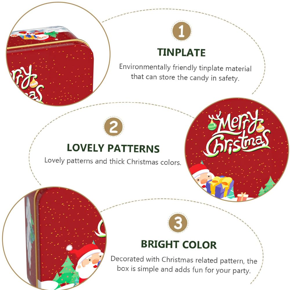 Lot De 8 Boîtes à Biscuits Métalliques De Noël - 12x9x4cm - Emballage Cadeau Festif
