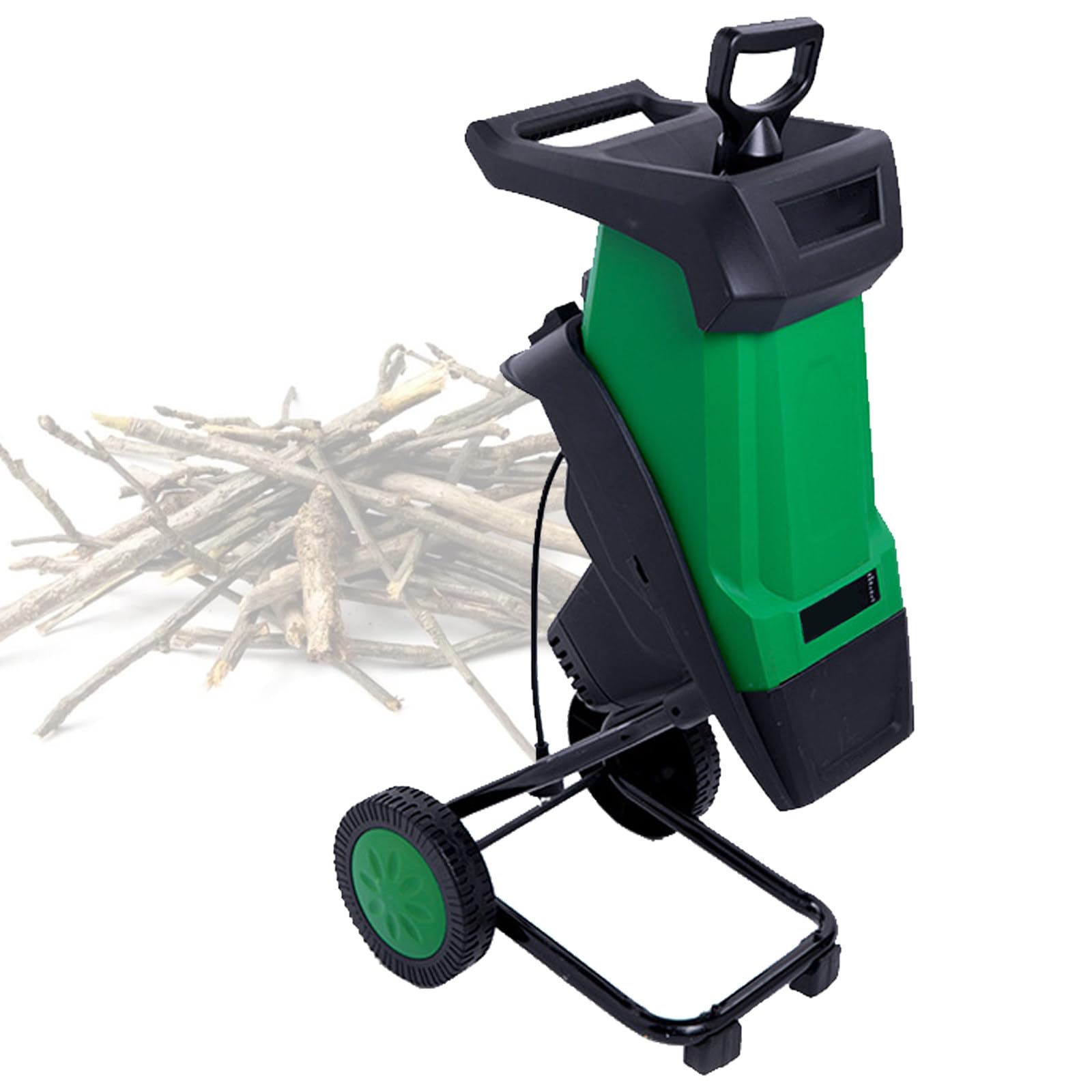 Broyeur De Branches Automatique, avec Sac De Ramassage De 50 L, Broyeur De Feuilles éLectrique 2400 W, 4500 TR/Min pour 0 à 40 Mm Green