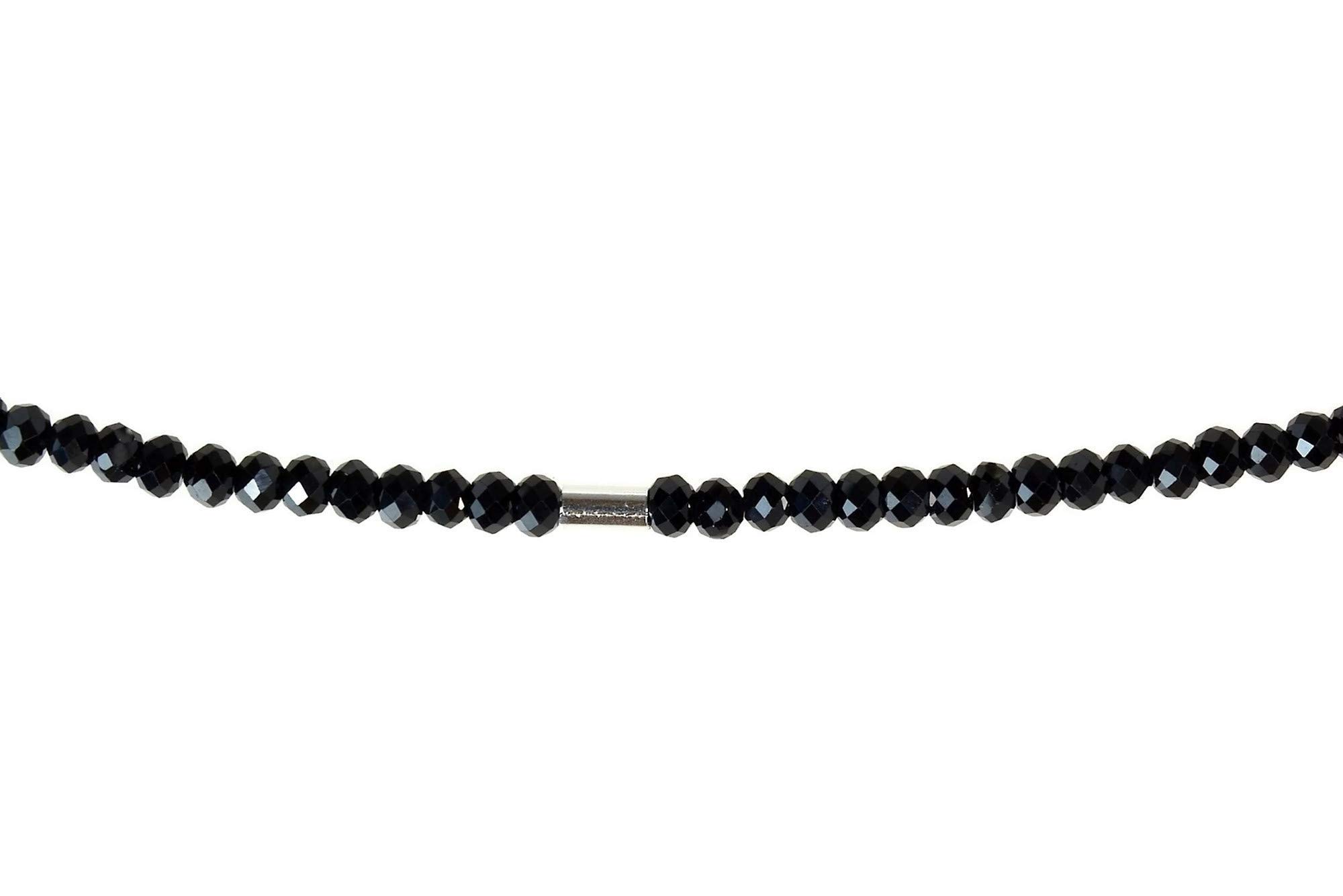 Spinell Kette schwarz 925 Silber Halskette