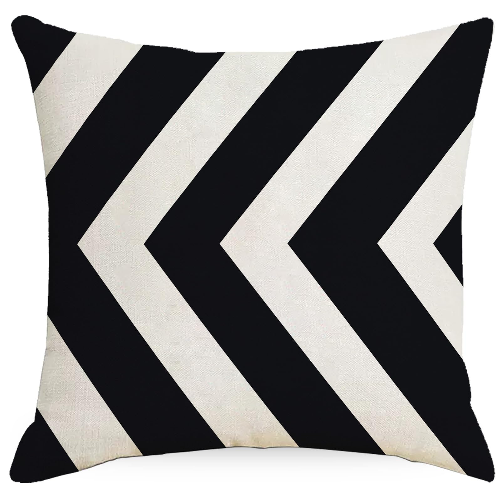 Cushion Covers 50cm x 50cm Black Beige Geometry Decorative Pillows with Invisible Zipper Garden Cushions Square Linen Scatter Cushions Comfortable Breathable Pillow Cover