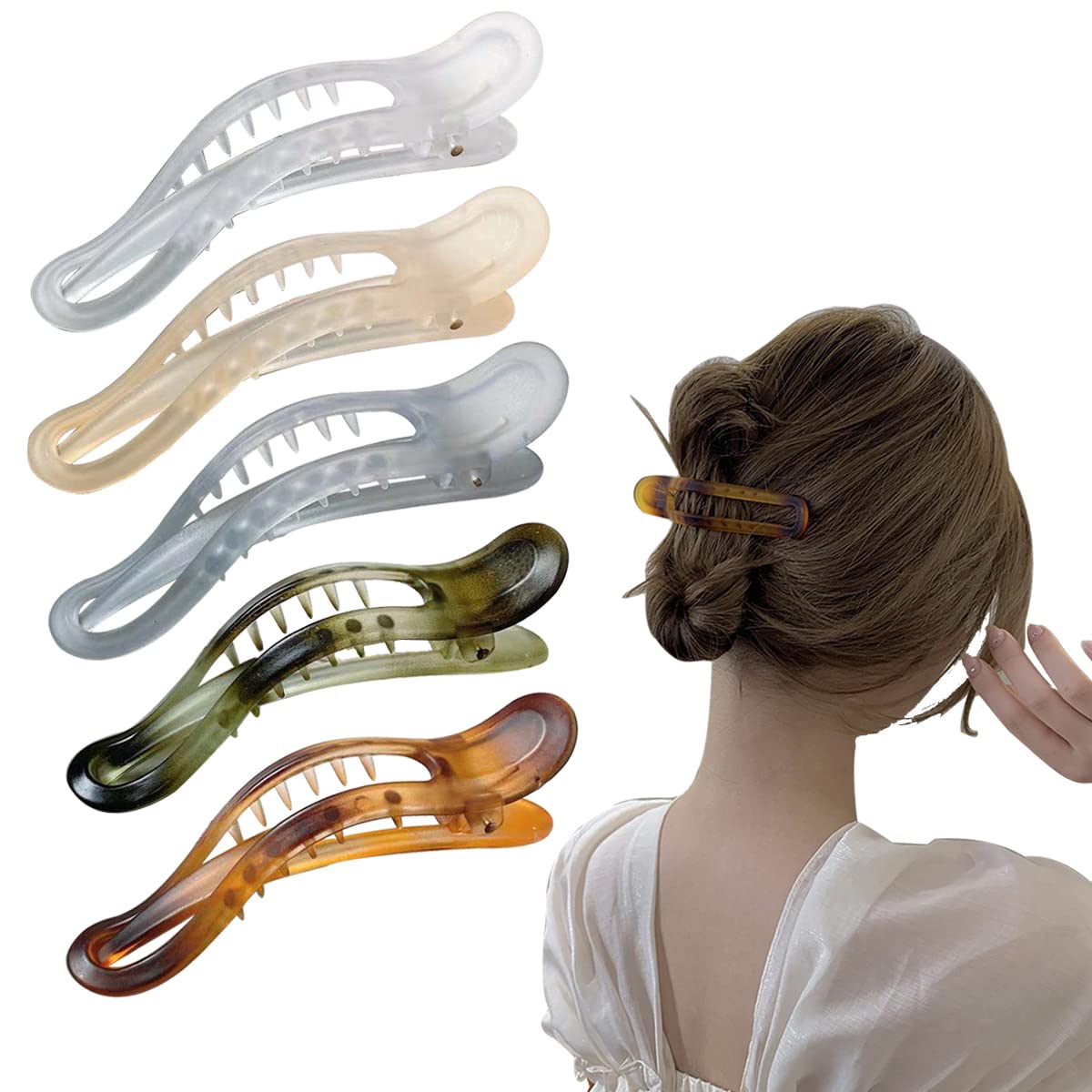 Alligator Hair Clips,5 Pcs Matte Premium Strong Shark Alligator Clips Non-Slip Professional Hair Styling Clips for Women Salon Hair Clips Suitable for Any Hairstyles Alligator Hair Clips,5 Pcs Matte Premium Strong Shark Alligator Clips Non-Slip Professional Hair Styling Clips for Women Salon Hair Clips Suitable for Any Hairstyles