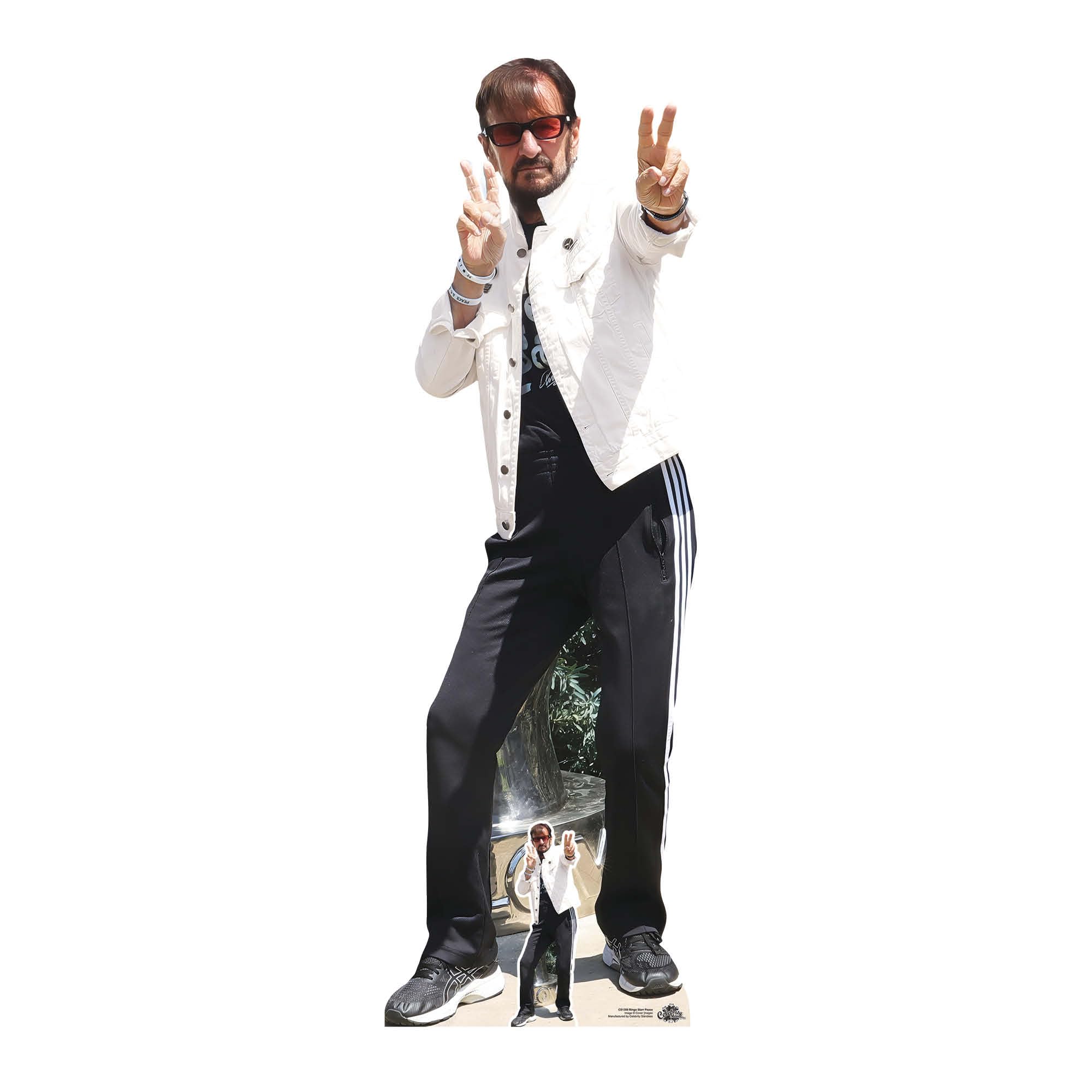 Star Cutouts CS1350 Ringo Starr Peace Lifesize Cardboard Cutout 174cm – Beatles Legend Music Fan Display, Party Decoration & Collector Gift