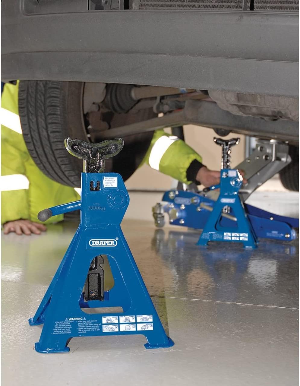 Draper 30878 Axle Stands, 2 t, Set of 2