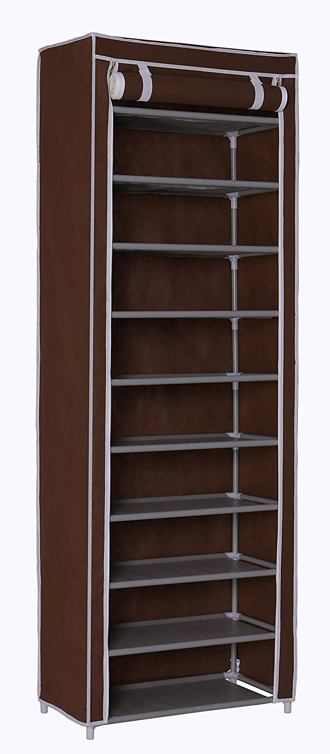 rack shoes online on Homefort 10 Tier Shoe Rack 30 Pairs Shoe Tower Closet Shoes Storage Cabinet Portable Boot Organizer With Dustproof Non Woven Fabric Cover And 10 Durable Shelves Buy Online In Cayman Islands At Cayman Desertcart Com Productid