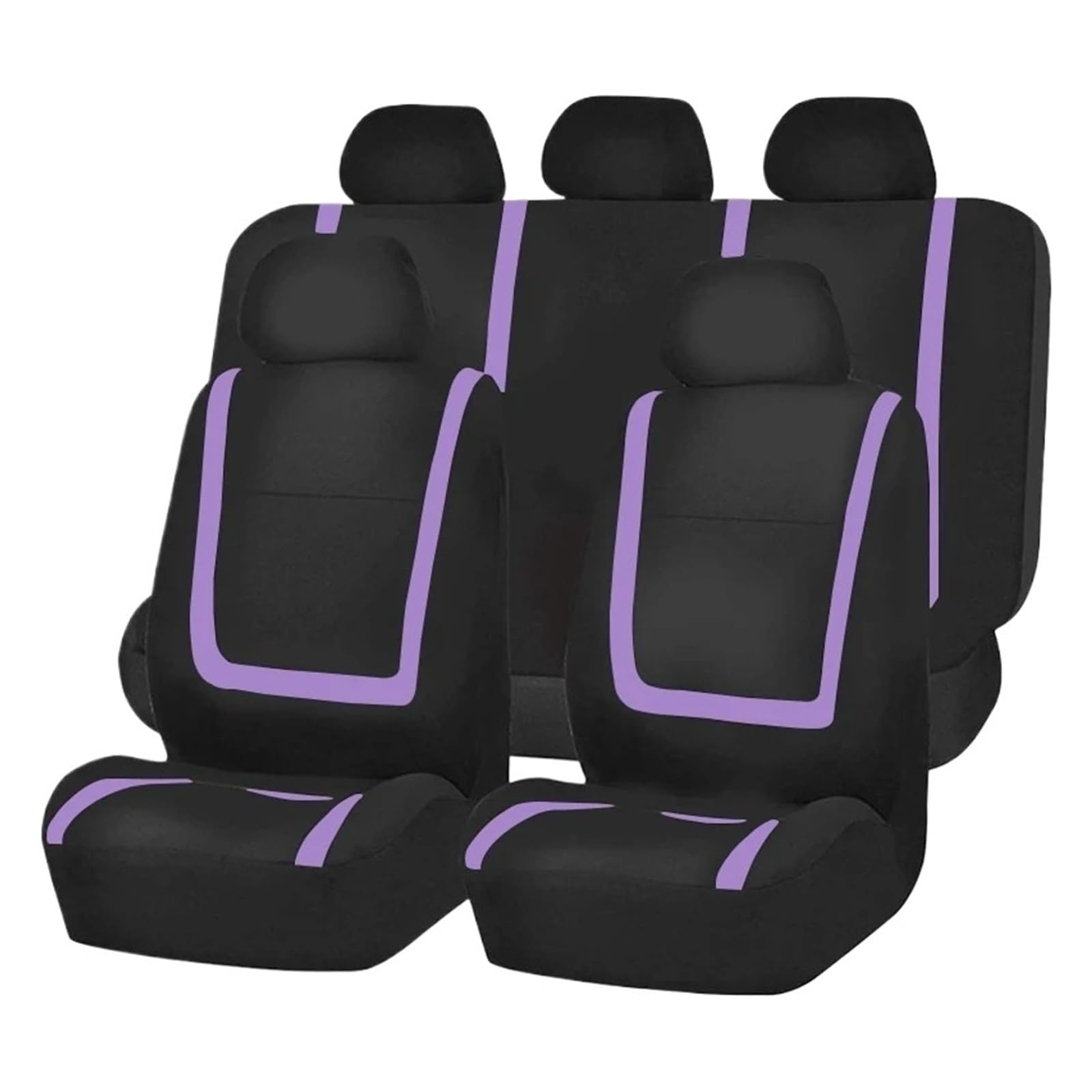 Coprisedile Auto Set Completo Coprisedile Tessuto Universale Poliestere Traspirante Lavabile Adatto Per Interni Di Accessori Per Camion E Furgoni(Purple 5 seat)