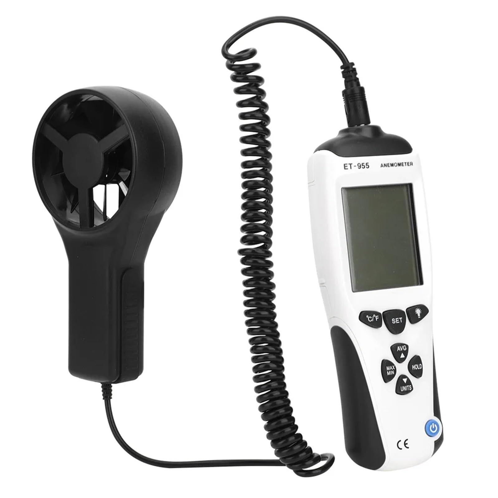 Anemómetro y termómetro ET-955, medidor digital de velocidad del viento de mano profesional, 0/s - 45,0 m/s