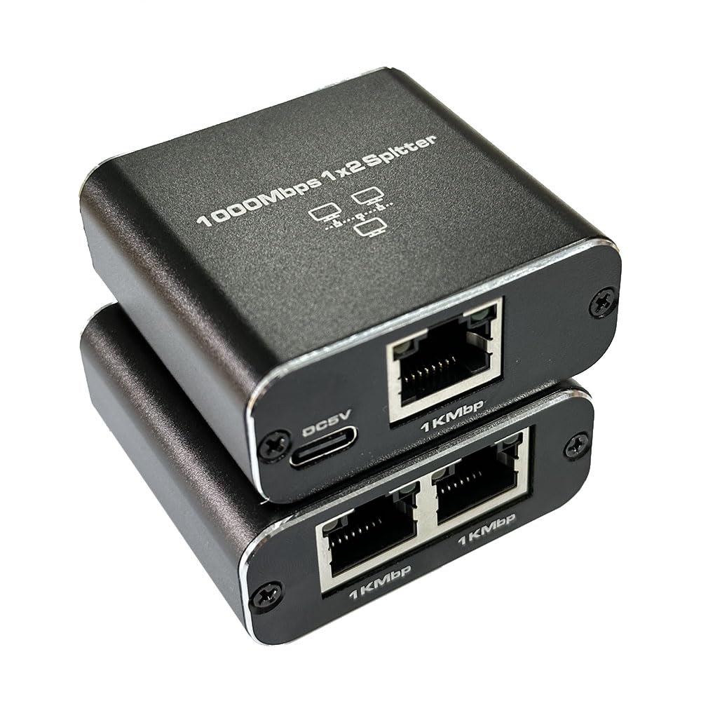 TBDISYYDS Ethernet Splitter 1 to 2 High Speed 1000Mbps, Powerline Ethernet Adapter Gigabit RJ45 Network Switch, [2 Devices Networked Simultaneously] LAN Splitter Adapter for Cat5/5e/6/7/8 Cab