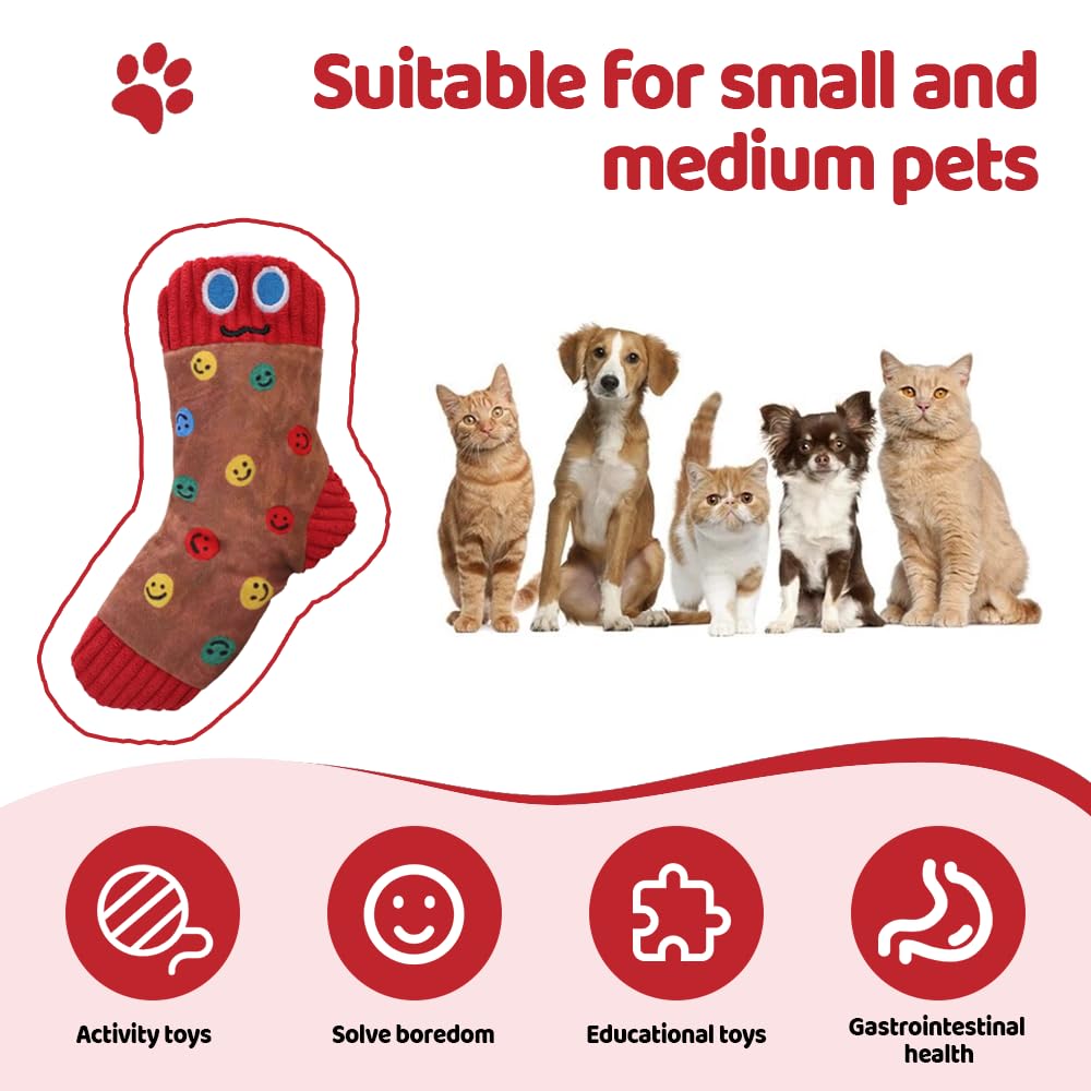 DONGKER Lot de 6 chaussettes couinantes pour chien, jouets à mâcher pour chien, double son, structure physique pour chiens de petite et moyenne taille, jeux quotidiens, récompense d'entraînement
