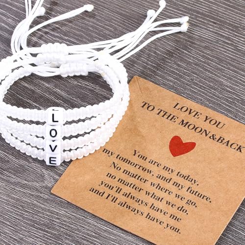 Heart Love Letter Initial Matching Couple Bracelets for Women Men Teen Gifts Best Friend Graduation Birthday Gifts A-Z Braided Bracelet Son Daughter Dad Jewelry2