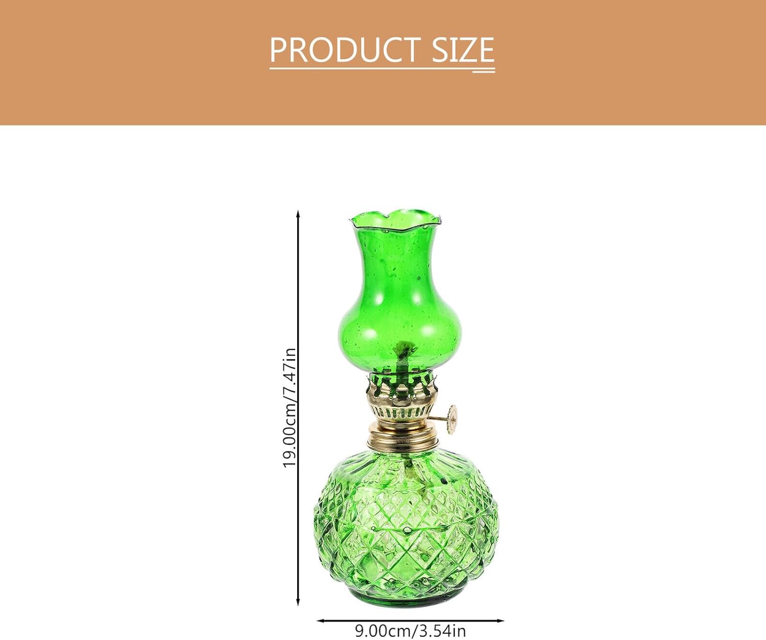 Vintage Glass Kerosene Lamp with Windproof Shade Lightweight Decorative Oil Lamp for Indoor Use Premium Glass Retro Style Lantern for Home Table Display