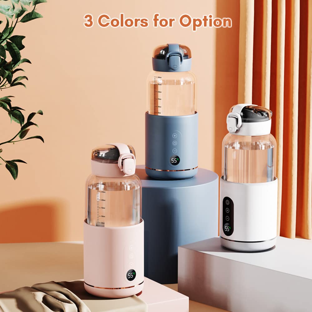 HUIOP Chauffe-Eau portatif,Chauffe-Eau Portable pour Formule bébé Capacité de 300 ML Contrôle précis de la température Batterie intégrée Chauffe-Eau instantané sans Fil Bouilloire électrique pour