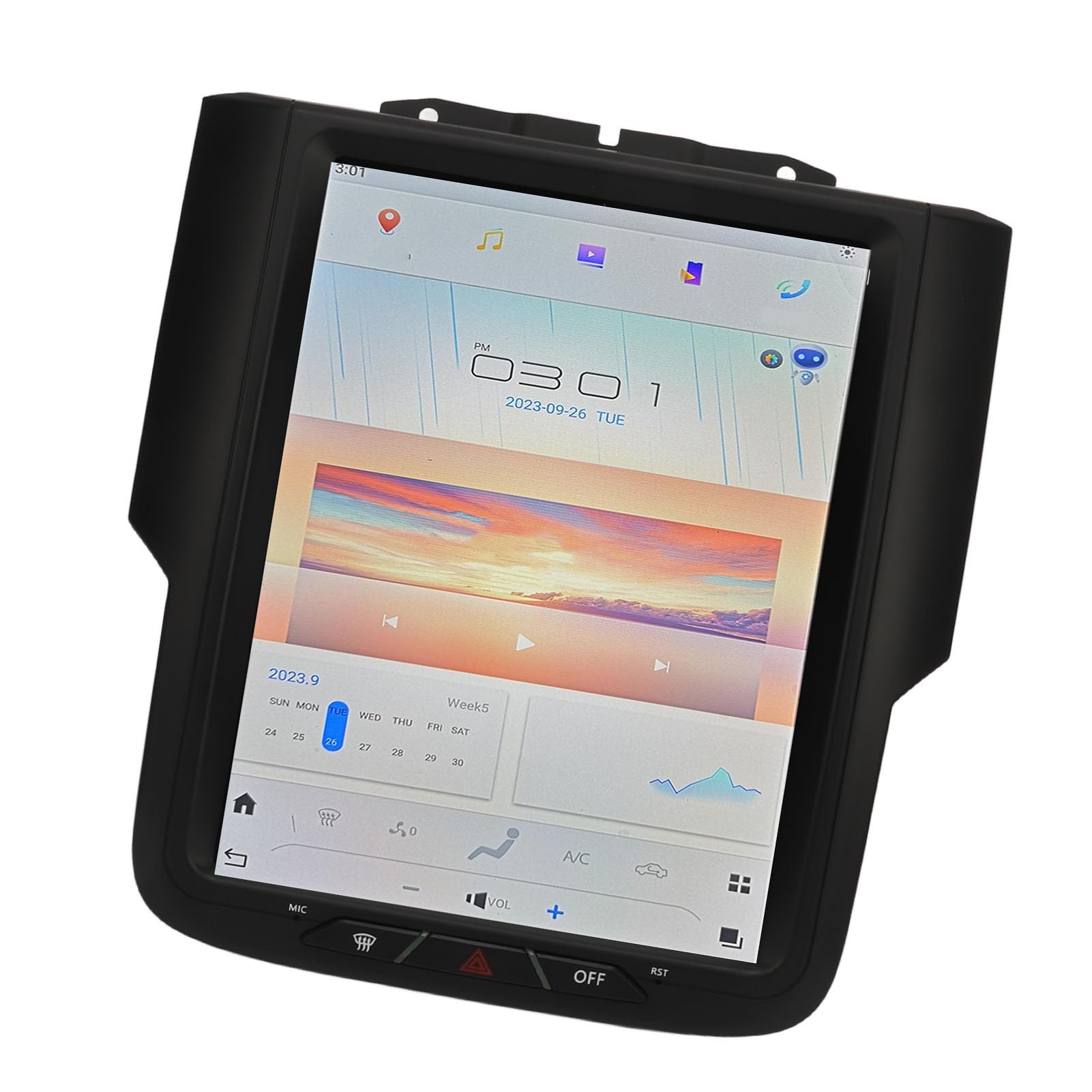 Yctze 10,5-calowy Samochodowy Zestaw Stereo z nawigacją, Obsługa 8+128G 11 dla 1500 2500 3500 z technologią Modern (Kompatybilny z oryginalną automatyczną)