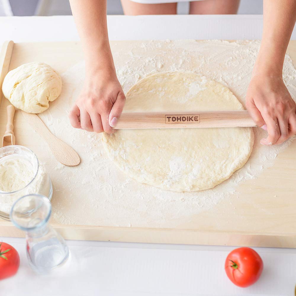 TDHDIKE Pala de pizza de aluminio de alta calidad con mango de haya desmontable, 12 x 32.5 pulgadas, conveniente para almacenar, buen ayudante para hornear, pizza casera y pan