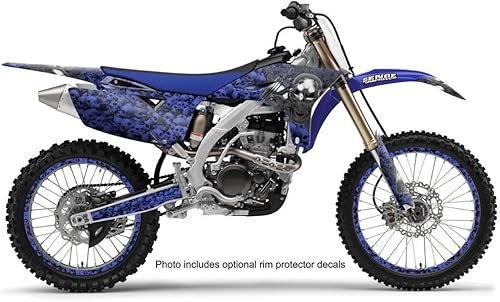 Miniatura 2 de Kit completo de gráficos TTR 90 Flaming Gear Head Blue Senge 2000-2008 compatible con Yamaha