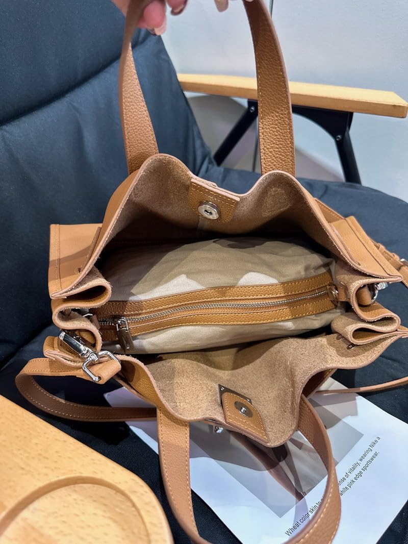 Leather Totes Handbag Shoulder Bag Sling Hobo Commuter Crossbody Bag Large Capacity Locker Versatile Casual Luxury