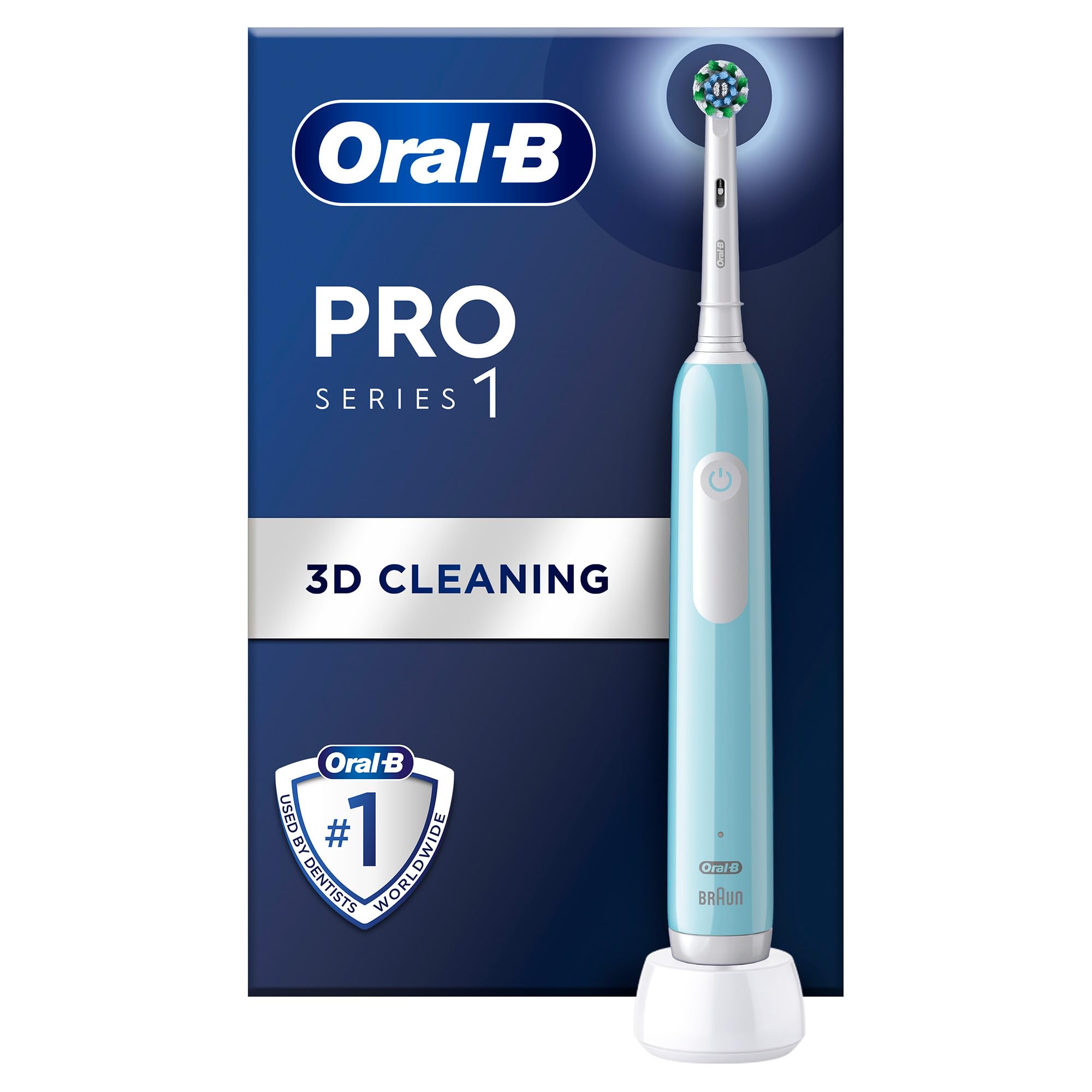 Oral-B Pro Series 1 Mavi Elektrikli Diş Fırçası, 1 Diş Fırçası Başlığı, Braun Tasarımı + Oral-B Sensitive X-Filament Şarjlı Diş Fırçası Yedek Başlığı 4 Adet