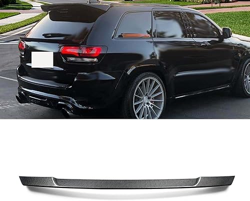 MIC Alerón de ala media para portón trasero compatible con Grand Cherokee 2013-2020 (estilo de fibra de carbono-medio)